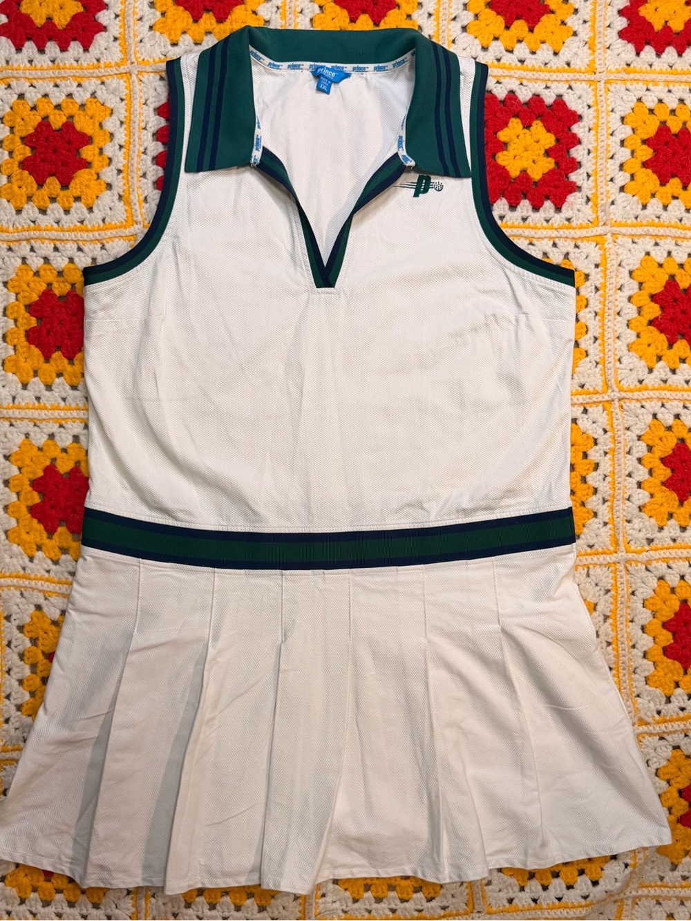 Prince Sports Dress Women's Size XXL White Collared Pickleball Pleated Athletic